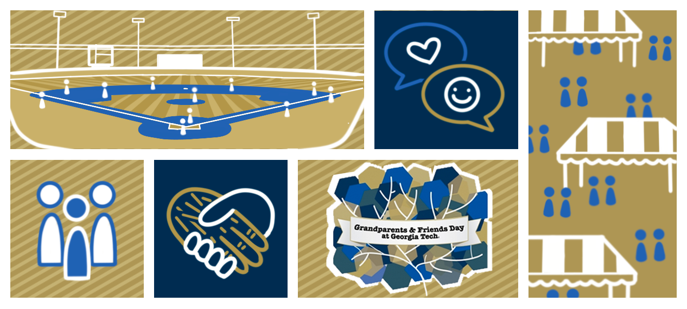 An image with different icons and drawings reprsenting the activities of the event.